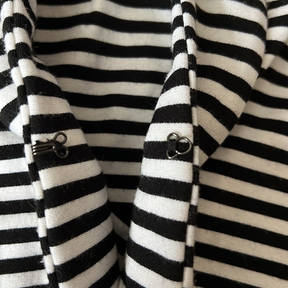 White House Black Market Black and White Striped Knit Blazer - Picture 6 of 8
